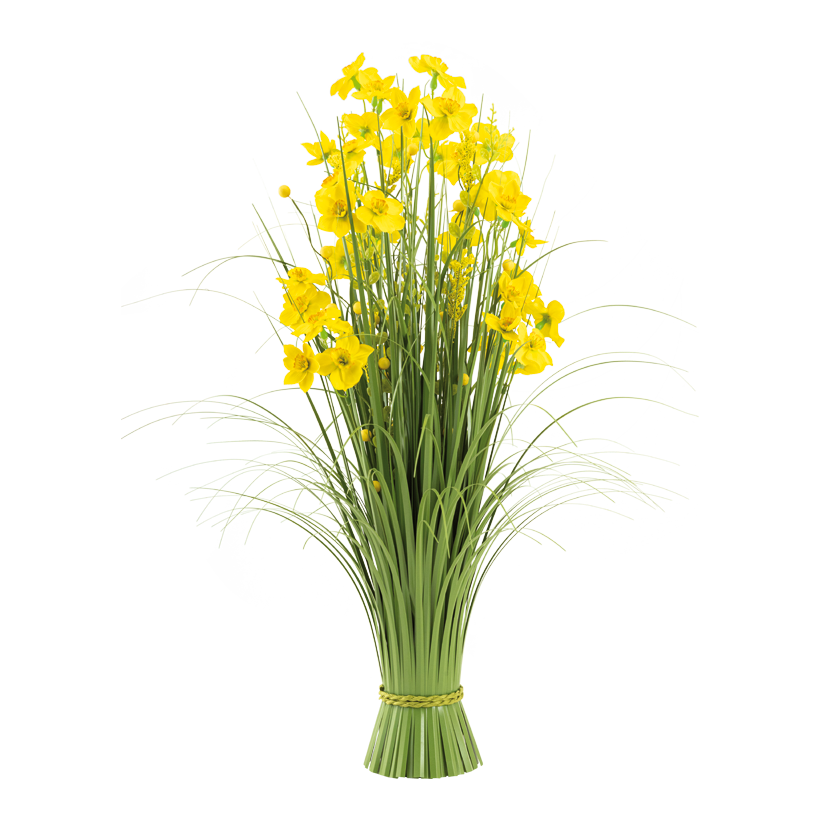 Grasbündel mit Butterblumen, 70x30cm Fuß: ø 8cm aus Kunststoff/Kunstseide