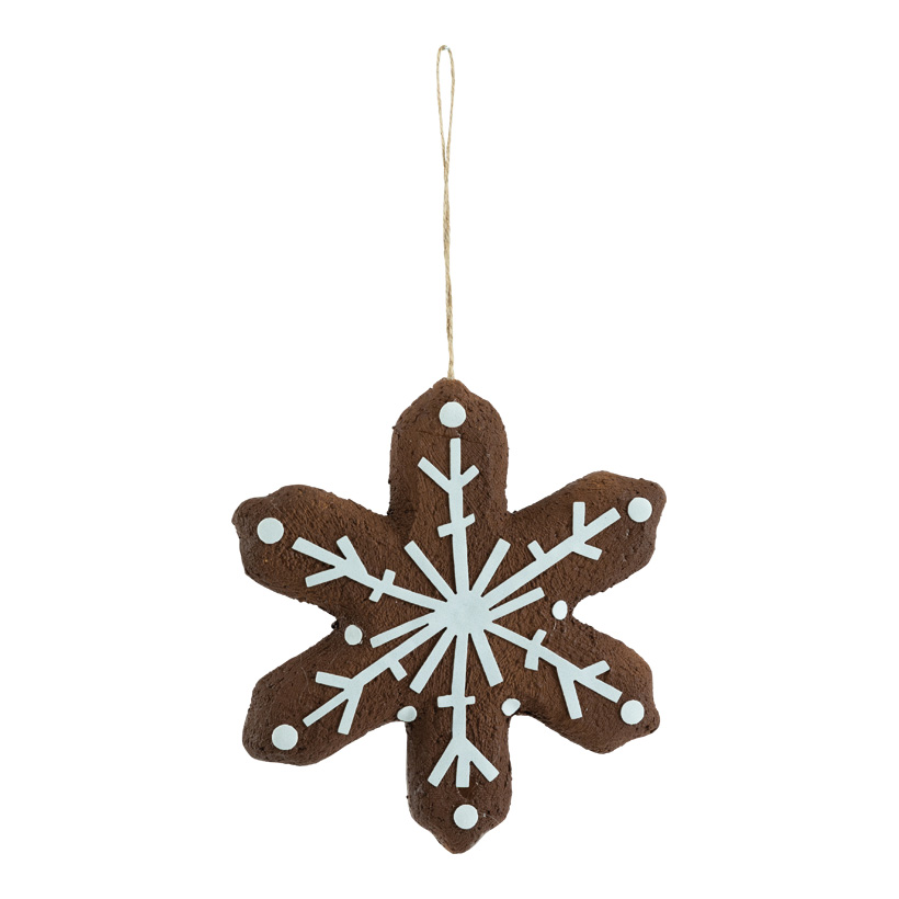 Lebkuchen "Schneeflocke", 20cm Dicke: 2cm aus Styropor, mit Hänger