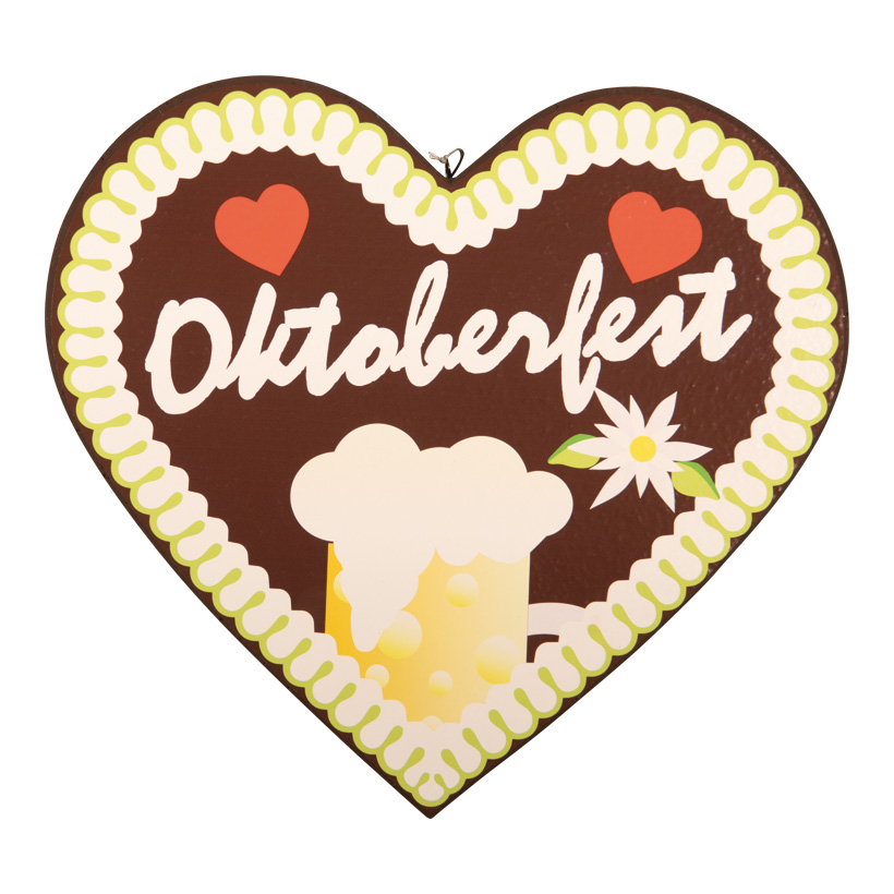 Lebkuchenherz ''Oktoberfest", 33x30x4cm aus Styropor, doppelseitig, mit Aufhängeöse Lebkuchenherz ''Oktoberfest", 33x30x4cm aus Styropor, doppelseitig, mit Aufhängeöse