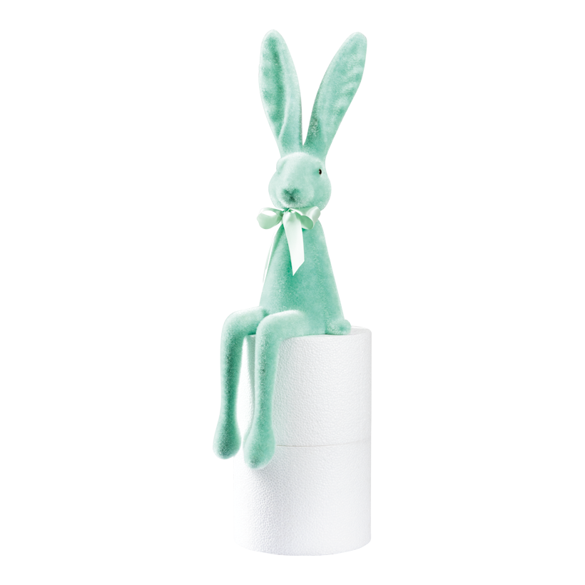Lapin, 63x18cm en polystyrène, assis, floqué