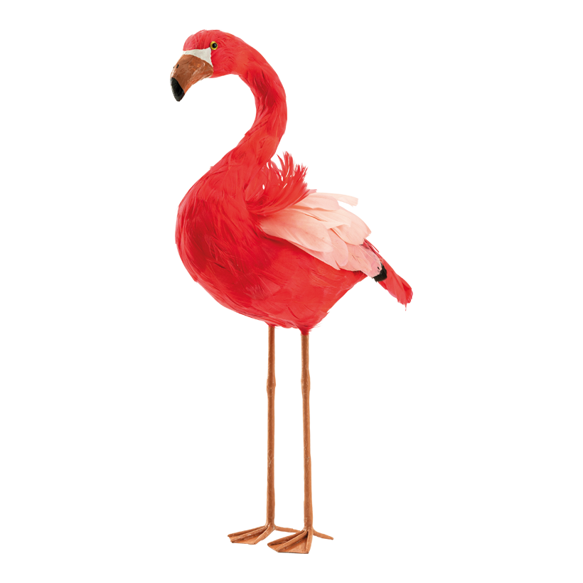 Flamingo, 45x24x13cm aus Styropor mit Federn Flamingo, 45x24x13cm aus Styropor mit Federn