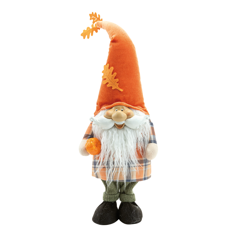 Wichtel "Mann", 47x19x11cm total: 65cm aus Kunststoff/Stoff, stehend, Mütze & Arme biegsam