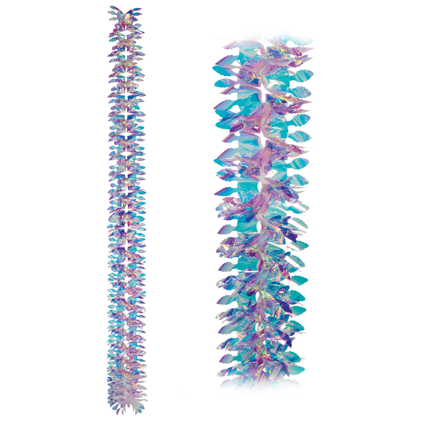 Foliengirlande, 180cm Ø 15cm holografisch, faltbar