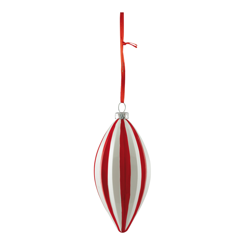 Ornament, Ø 12cm  aus Kunststoff, tropfenförmig, mit Hänger