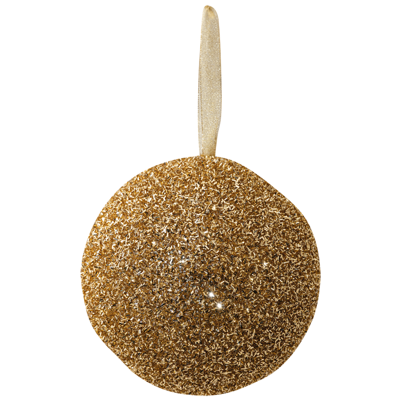 Kugel, mit Flitter, 20cm aus Styropor, mit Hänger