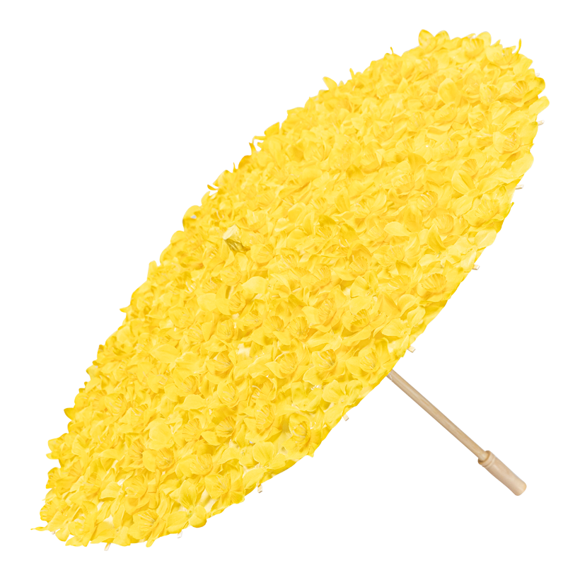 Schirm mit Narzissen, ø 60cm aus Bambus/Papier/Kunstseide