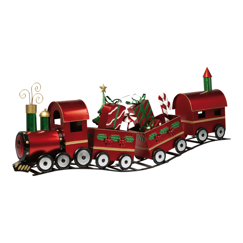 Zug mit Waggon, 133x24x53cm einteilig, aus Blech