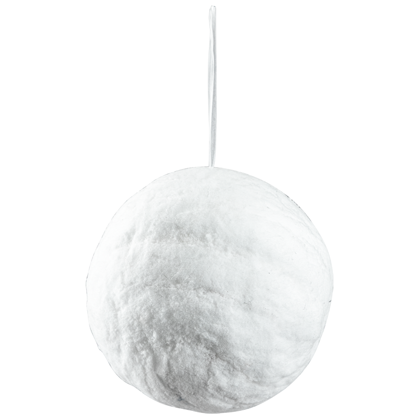 Boule de neige, Ø 20cm en polystyrène et coton, avec suspension