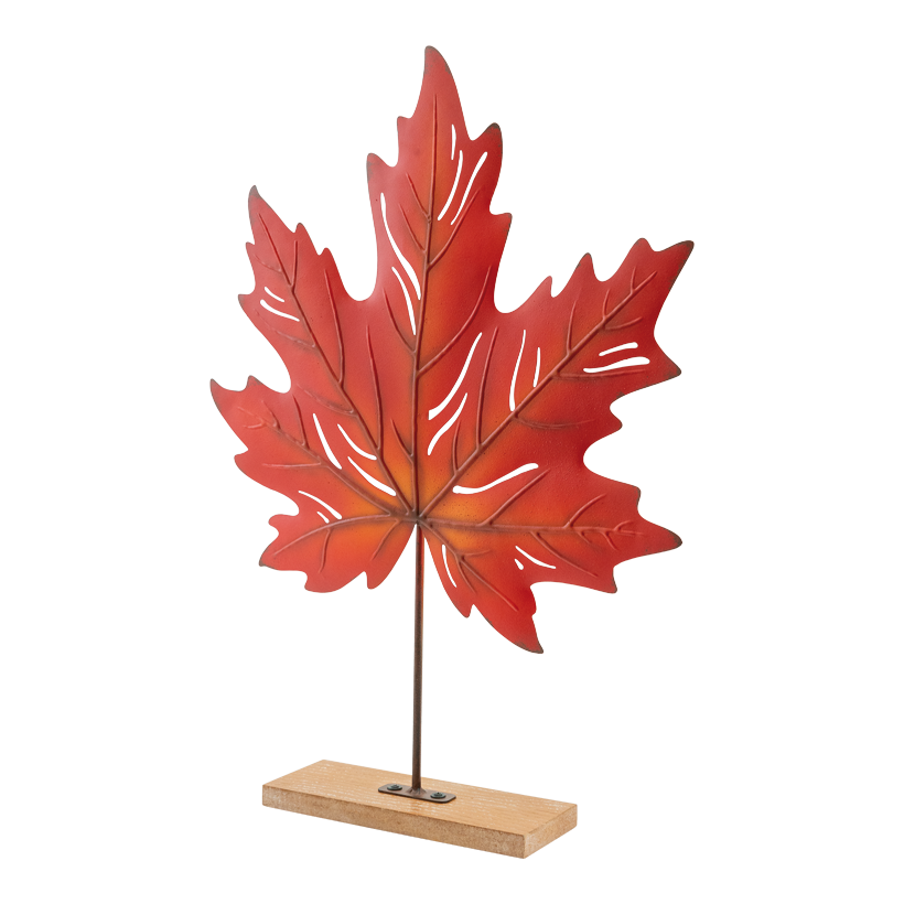 Ahornblatt auf Standfuß, 50x38x7cm Standfuß: 20x7,5x1,5cm 0 aus Metall/MDF, 0
