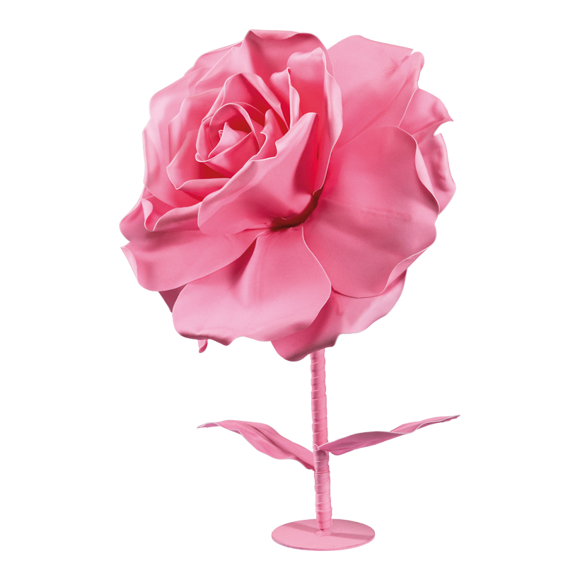 Rose mit Metallfuß, ø 40cm Gesamtlänge: 60cm, Metallfuß: ø 13cm, aus Schaumstoff/Metall