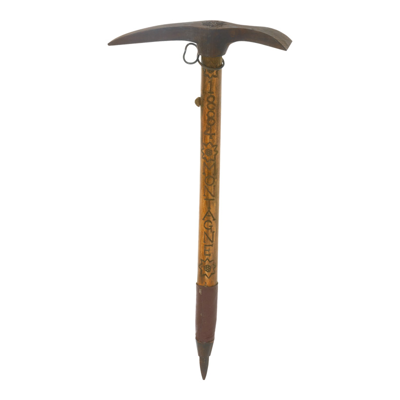 Eispickel 65cm, mit Gravierung im Holz, aus Holz und Kunststoff Eispickel 65cm, mit Gravierung im Holz, aus Holz und Kunststoff