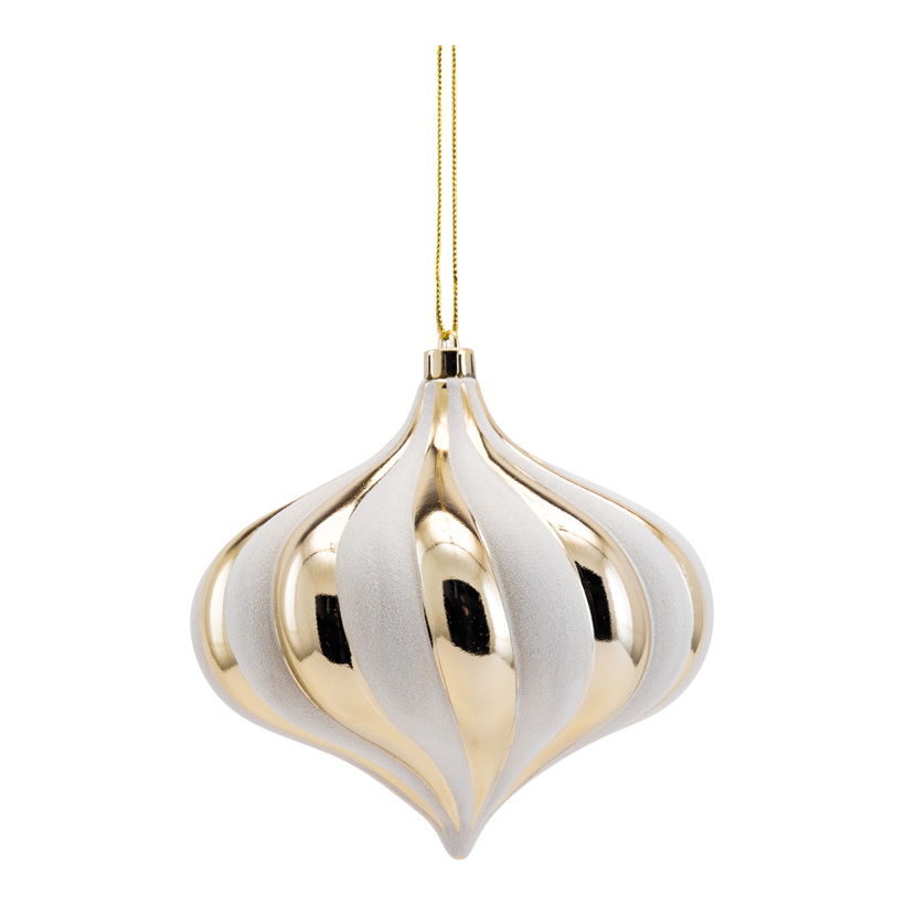 Ornament, ø 14cm aus Kunststoff, zwiebelförmig, mit Hänger