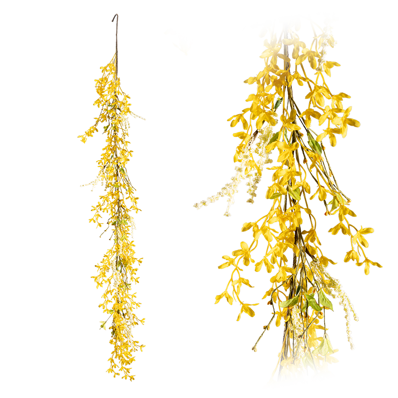 Forsythiengirlande, 160cm aus Kunststoff/Kunstseide