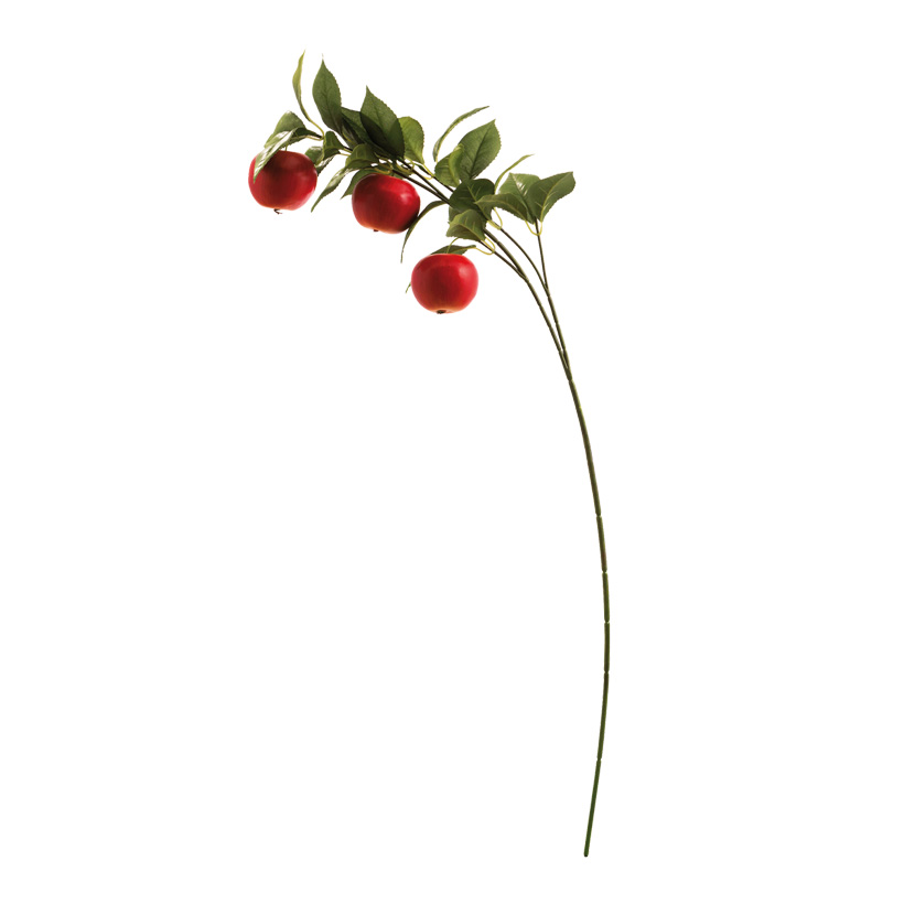 Apfelzweig, 70cm 2-fach, mit 3 Äpfel und Blätter