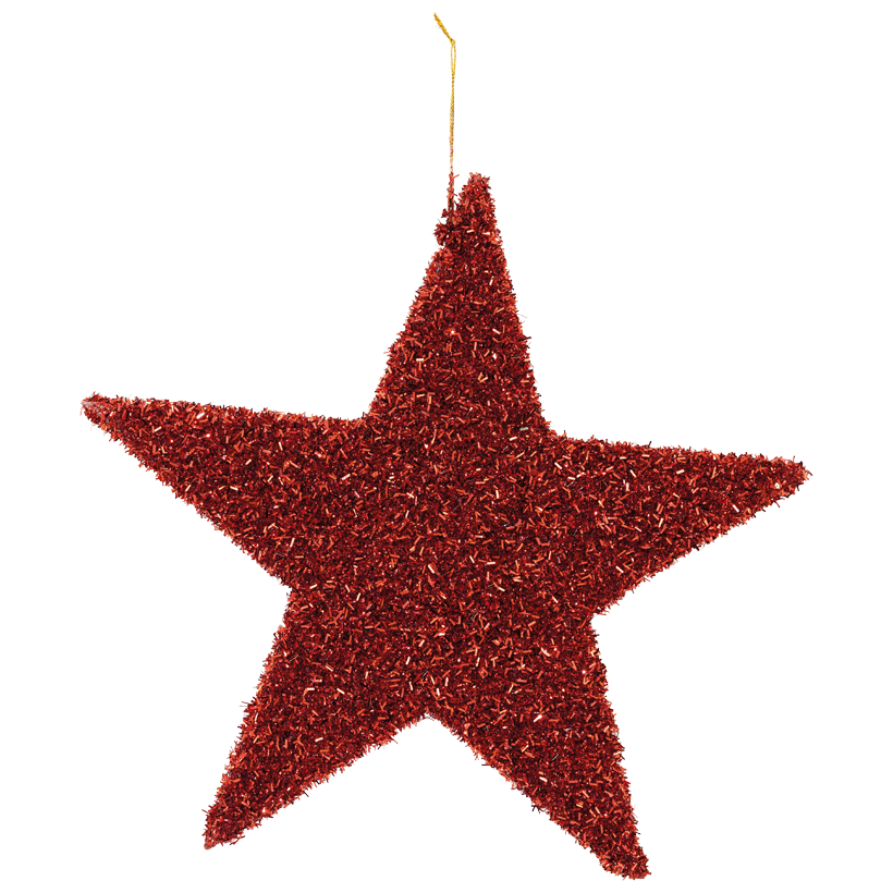 Stern, Ø 30cm aus Styropor, mit Tinsel Glitzer und Hänger