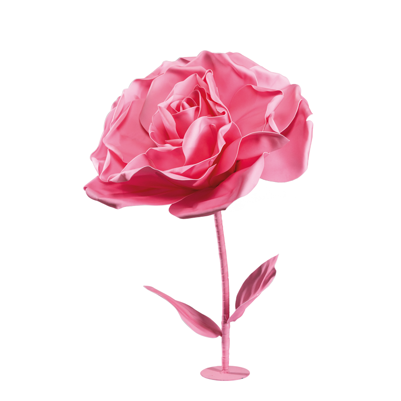 Rose mit Metallfuß, ø 60cm Gesamtlänge: 80cm, Metallfuß: ø 13cm, aus Schaumstoff/Metall