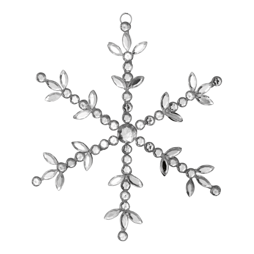 Schneeflocke, 17cm aus Kristallplättchen, mit Hänger