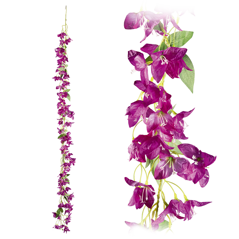 Bougainvillea Girlande, 180cm aus Kunststoff/Kunstseide
