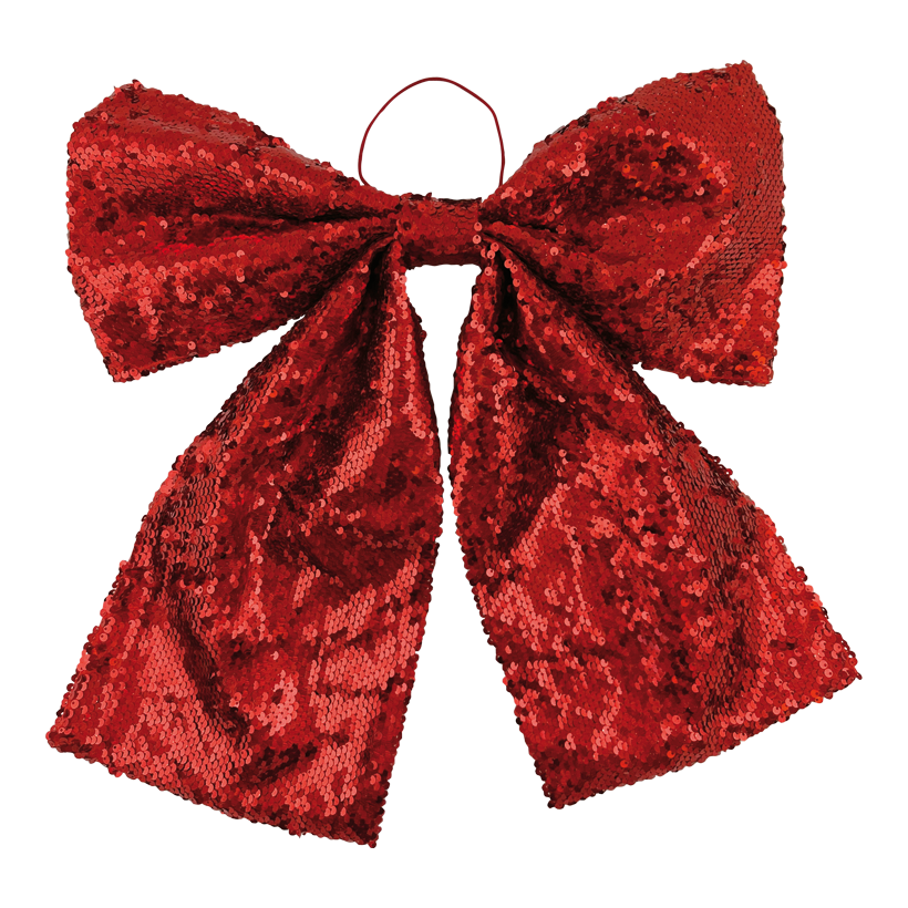 Schleife mit Pailletten, 50x45cm aus Stoff, mit Hänger