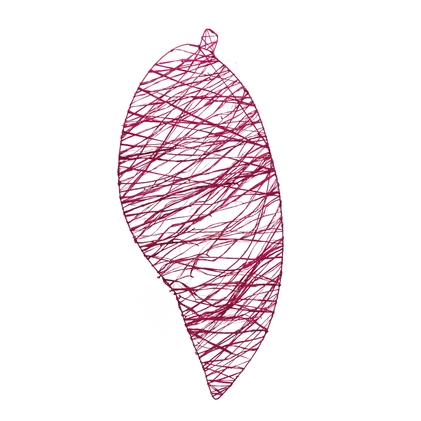 Palmblatt, 90x40cm aus Naturmaterial/Metall, flach