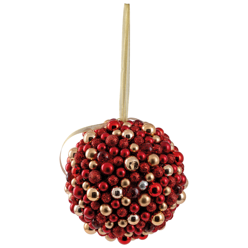Boule, 25cm en plastique, aavec petites boules de 1,5 à 2,5 cm
