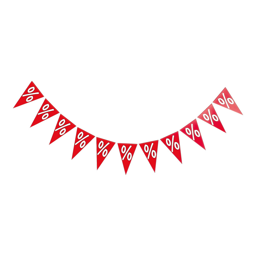 # Chaîne de fanions "%" 200 cm lang PVC
