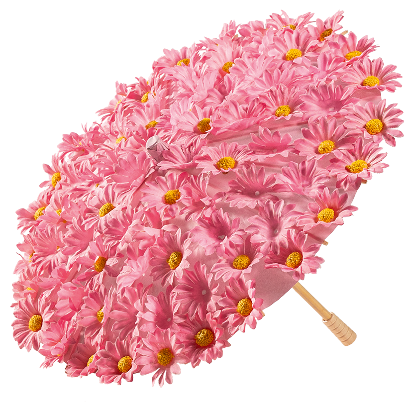 Schirm mit Margeriten, ø 30cm aus Bambus/Papier/Kunstseide