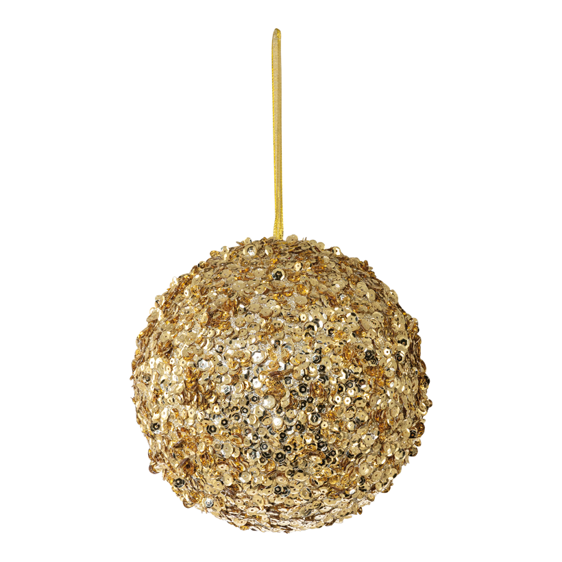Kugel, ø 20cm aus Styropor, mit Glitzer und Pailletten, mit Hänger