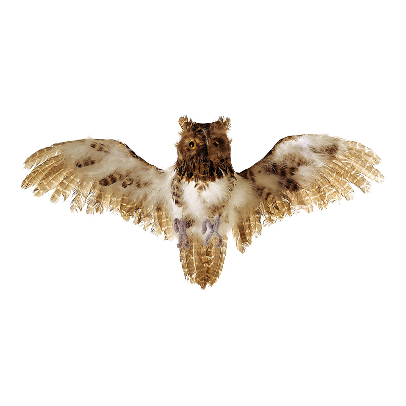 Eule, fliegend, 55x30cm, Polyfoam mit Federn Eule, fliegend, 55x30cm, Polyfoam mit Federn