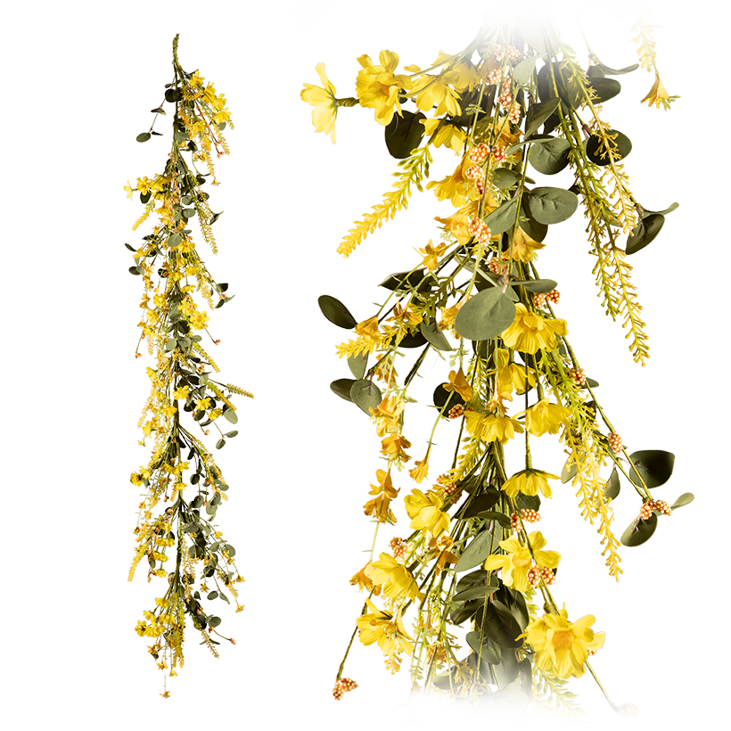 Gänseblümchen Girlande, 152cm aus Kunststoff/ Kunstseide