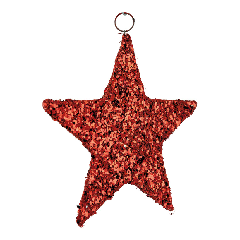 Sisalstern, 20cm aus Kunststoff/Metall, mit Pailletten, Hänger