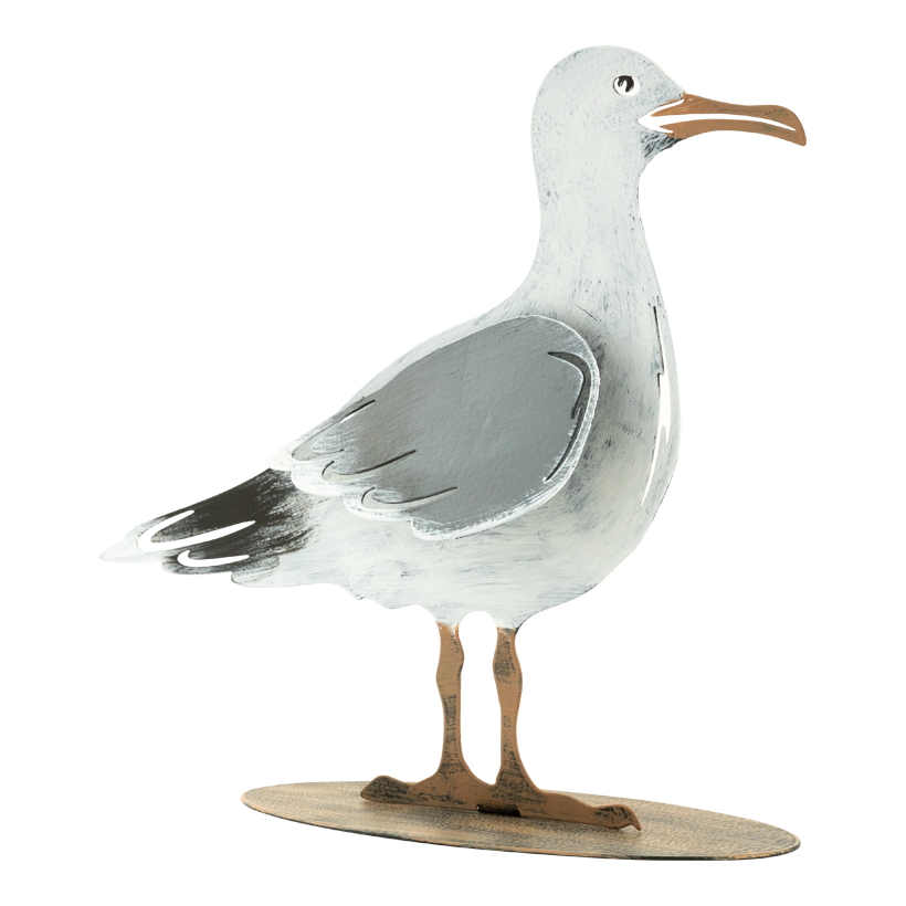 Möwe, 26x20x8cm 2-teilig, aus Metall, flach