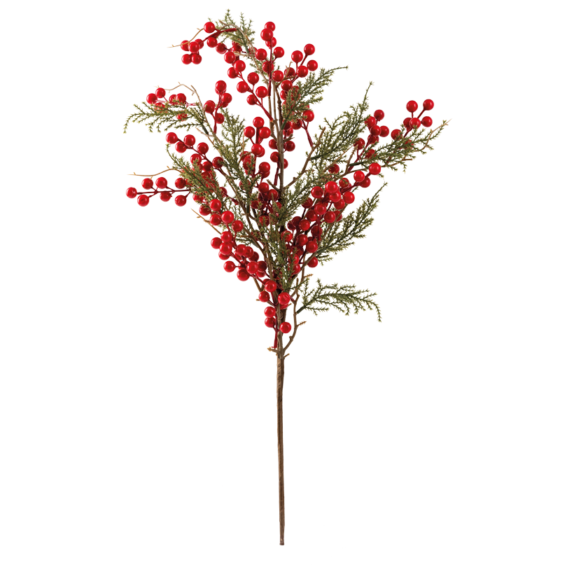 Beerenzweig mit Zeder, 70cm aus Styropor, biegsam
