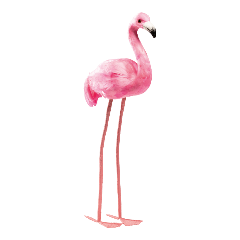 Flamingo, 24x15x60cm aus Styropor, mit Federn beklebt Flamingo, 24x15x60cm aus Styropor, mit Federn beklebt