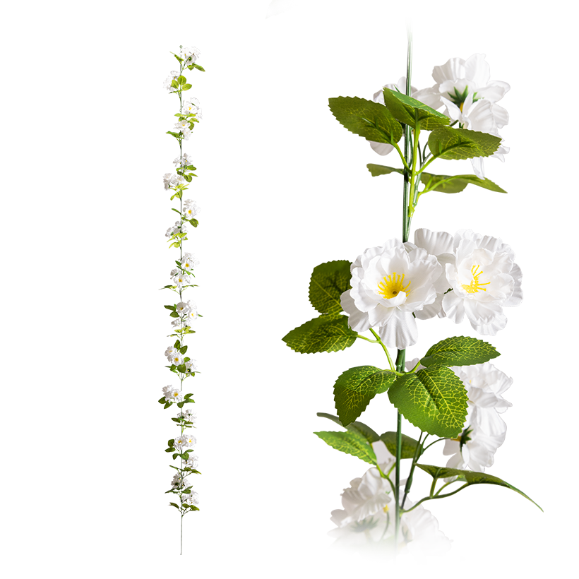 Kirschblütengirlande, 180cm aus Kunstseide/Kunststoff