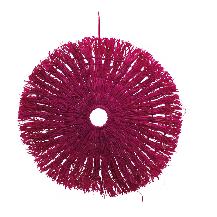 Cercle, ø 60cm en paille, décoration murale, plate, avec crochet