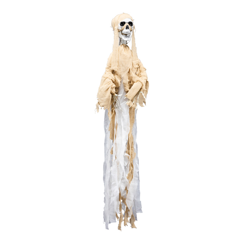 Gruselfigur"Skelett", 160x110cm aus Kunststoff/Stoff, 3x LR44 Batterien erforderlich