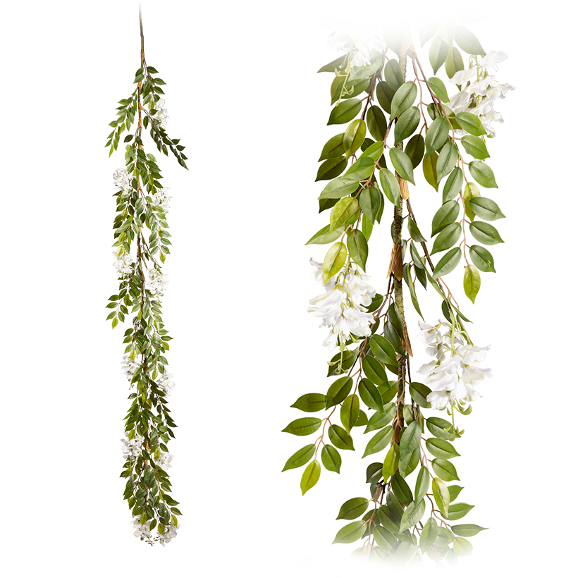 Goldregengirlande, 180cm 371 Blätter, aus Kunststoff/Kunstseide