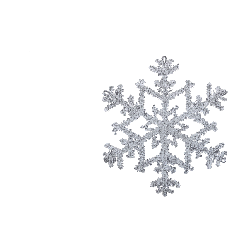 Schneeflocke, ø 25cm aus Kunststoff, mit Hänger