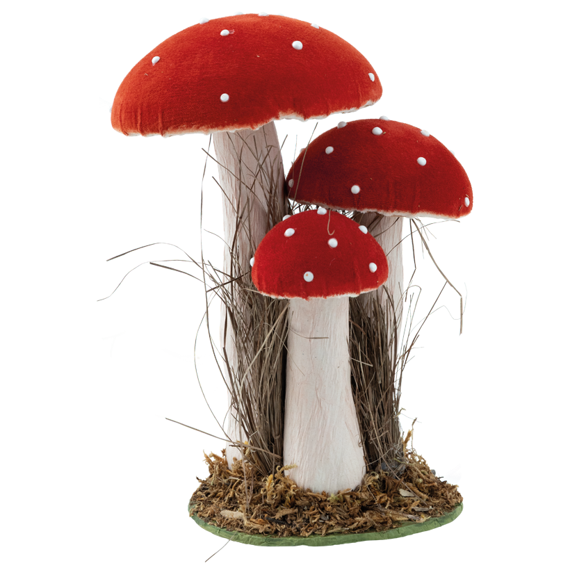 Fliegenpilz-Gruppe, 26x20x14cm 3-fach, aus Styropor