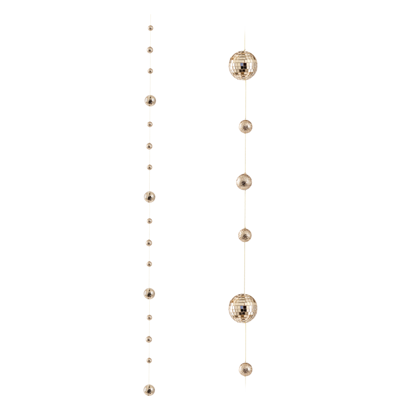 Kugelgirlande, 16-fach, 180cm Kugeln 4,5cm und 1,5cm/2,5cm aus Styropor, mit Hänger an beiden Enden