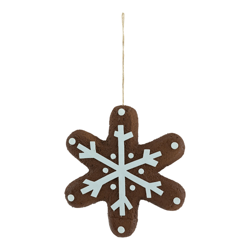 Lebkuchen "Schneeflocke", 20cm Dicke: 2cm aus Styropor, mit Hänger