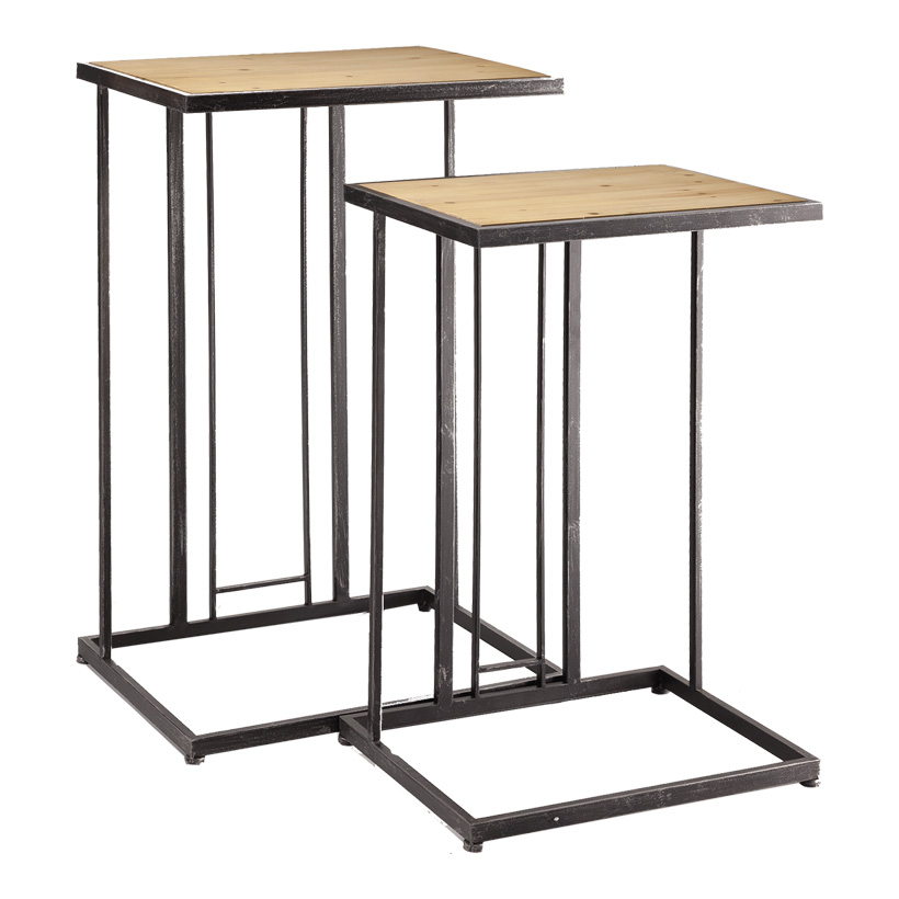 # Holztische im 2er-Set, 35x45x70cm 40x30x60cm eckig # Holztische im 2er-Set, 35x45x70cm 40x30x60cm eckig