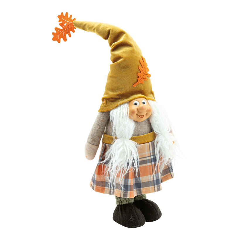 Wichtel "Frau", 47x19x11cm total: 55cm aus Kunststoff/Stoff, stehend, Mütze & Arme biegsam