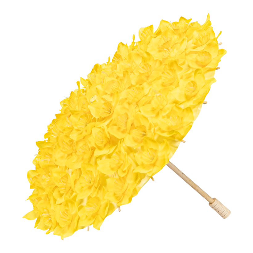 Schirm mit Narzissen, ø 30cm aus Bambus/Papier/Kunstseide