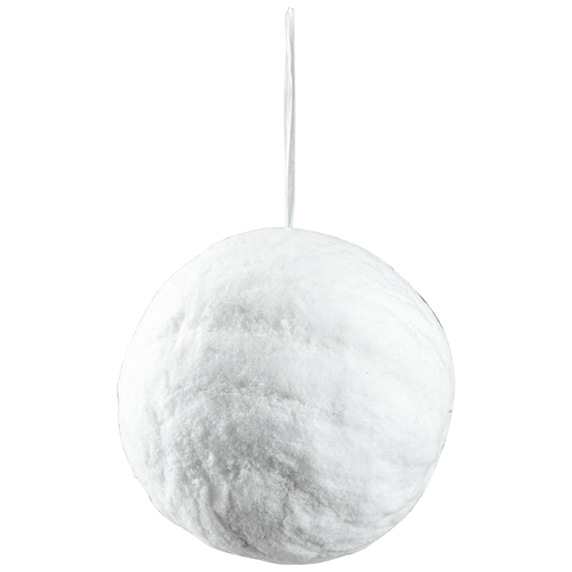 Boule de neige, Ø 25cm en polystyrène et coton, avec suspension