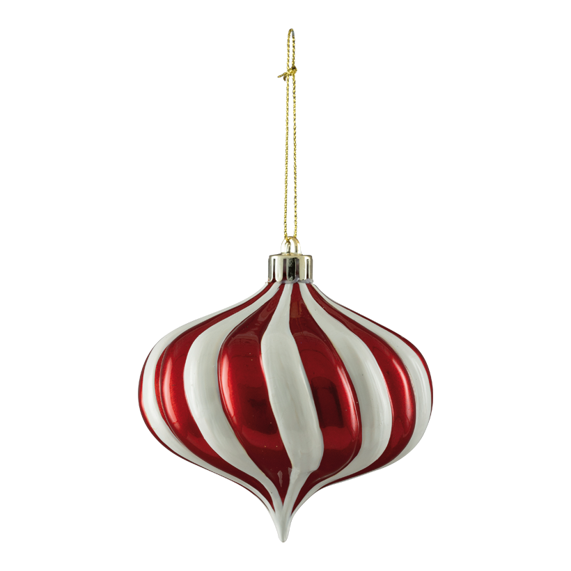 Ornament, Ø 10cm  aus Kunststoff, zwiebelförmig, mit Hänger