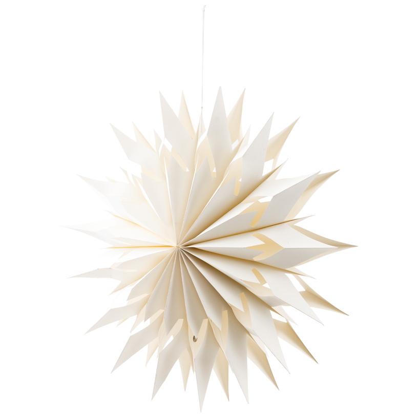 Schneeflocke, faltbar, Ø 60cm aus Papier, doppellagig, mit Hänger, mit Magnetverschluss