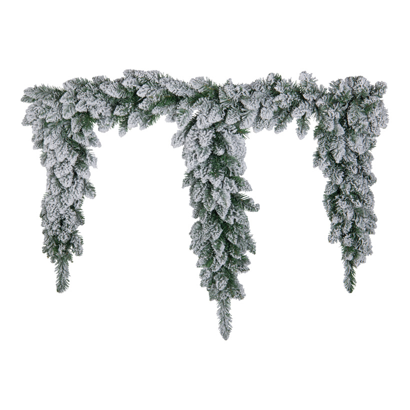 Edeltannenfries, 100cm Ø25cm, Zapfenlänge: 60/80/60cm aus Kunststoff, beschneit Edeltannenfries, 100cm Ø25cm, Zapfenlänge: 60/80/60cm aus Kunststoff, beschneit