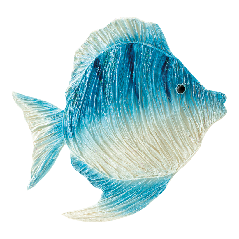 Tropenfisch, 32x40cm aus Krepppapier, mit Nylonfaden, flach